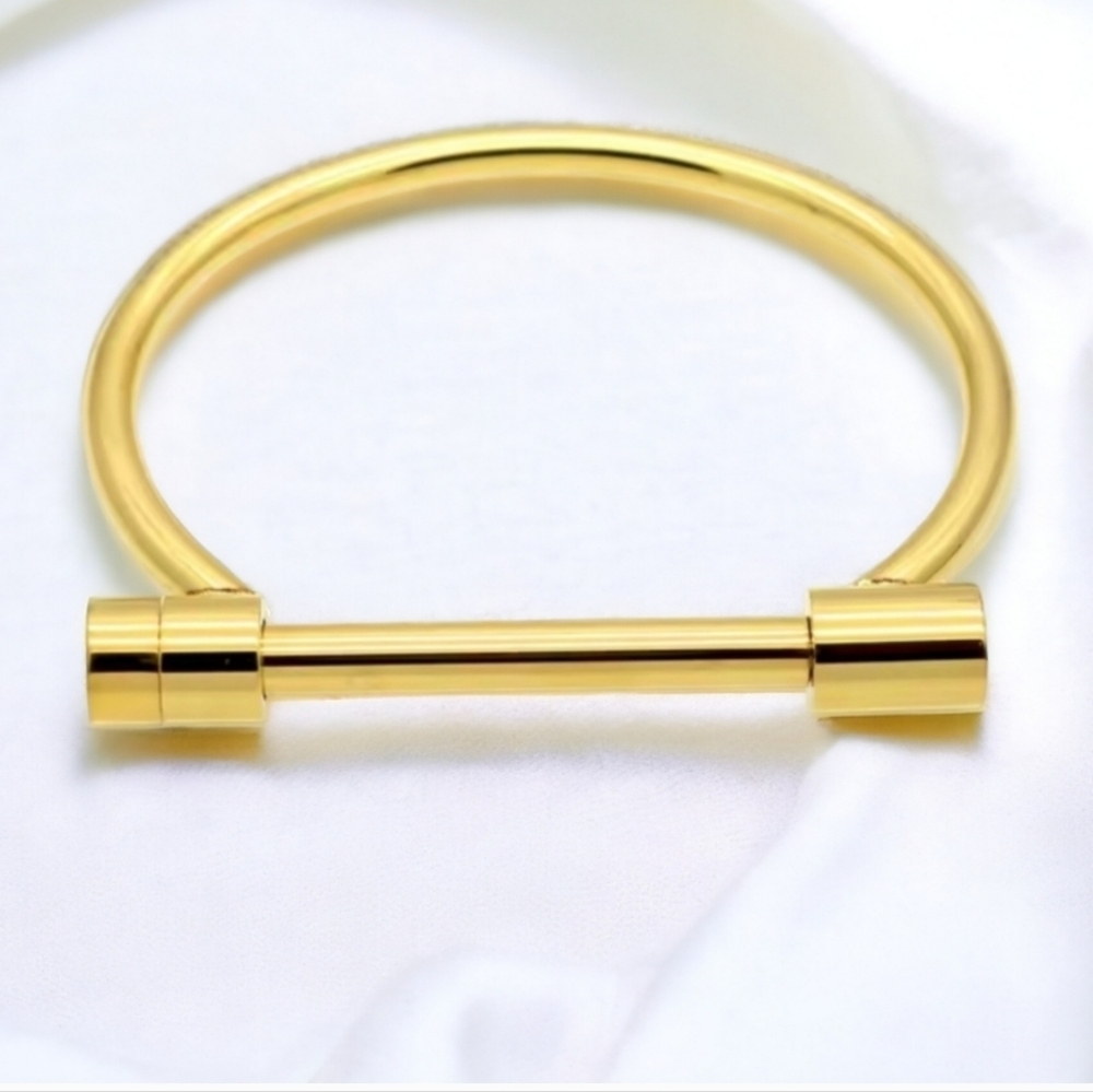 Gold Luxury Screw Love Bar Bracelet